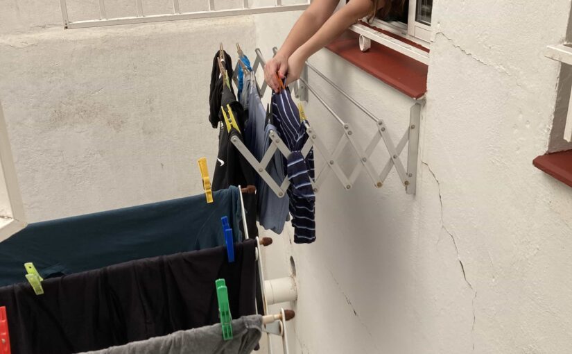 Hanging laundry saves time and money over a dryer
