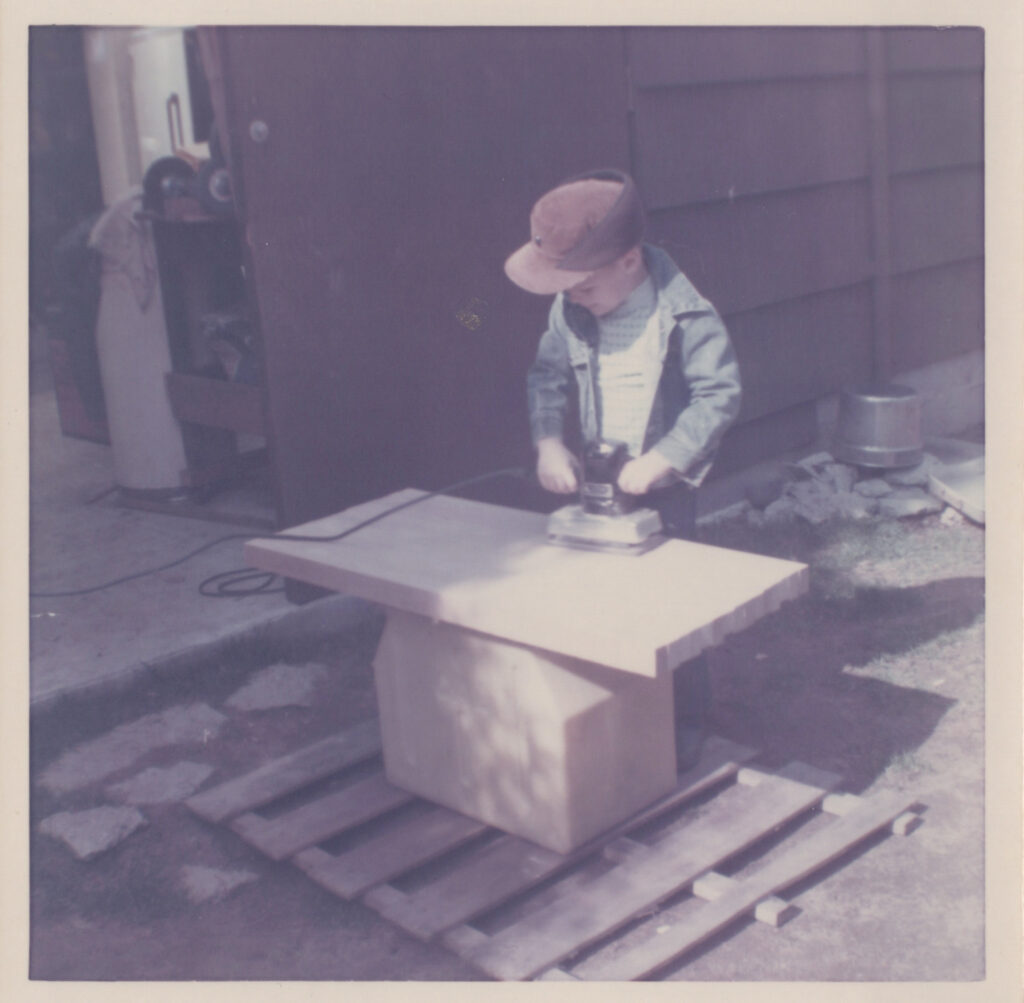 Sanding a tabletop